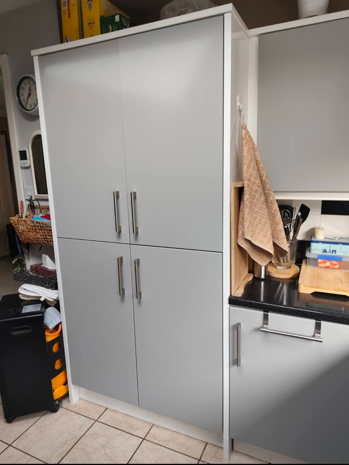 Clean grey cabinet after wrap